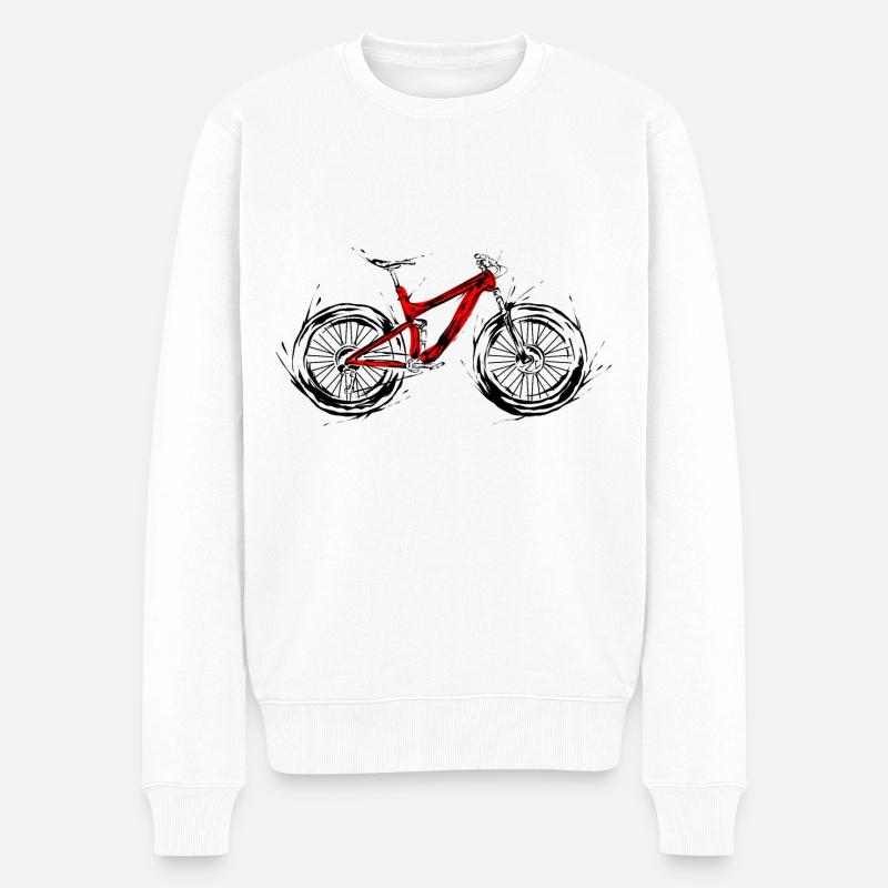 Mountainbike - Männer Premium Bio Pullover - Weiß