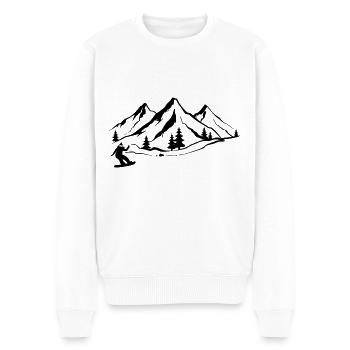Montagne 1 et snowboard - - Pull Premium bio Homme - blanc - Devant - Thijin (182cm)