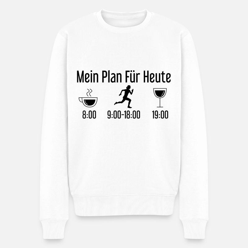 Mein Plan für heute 1 - (2) - Männer Premium Bio Pullover - Weiß