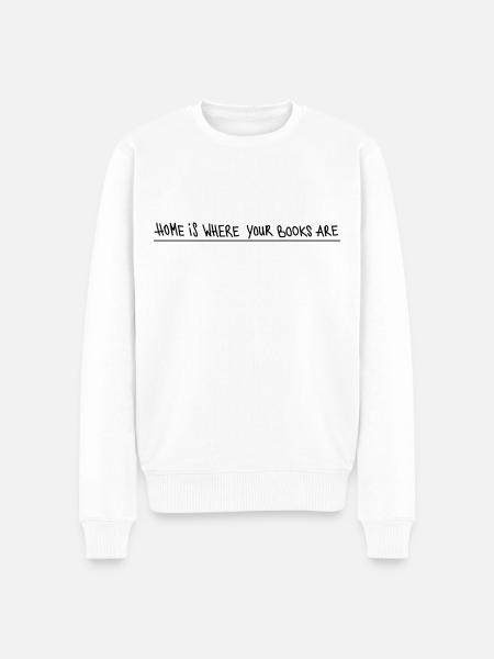 Books Home - Men's Premium Organic Jumper - white