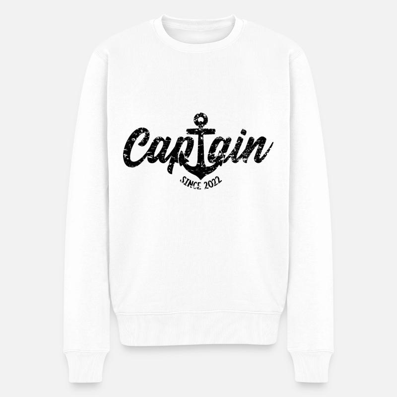 KAPITÄN CAPTAIN SINCE 2022 - Männer Premium Bio Pullover - Weiß