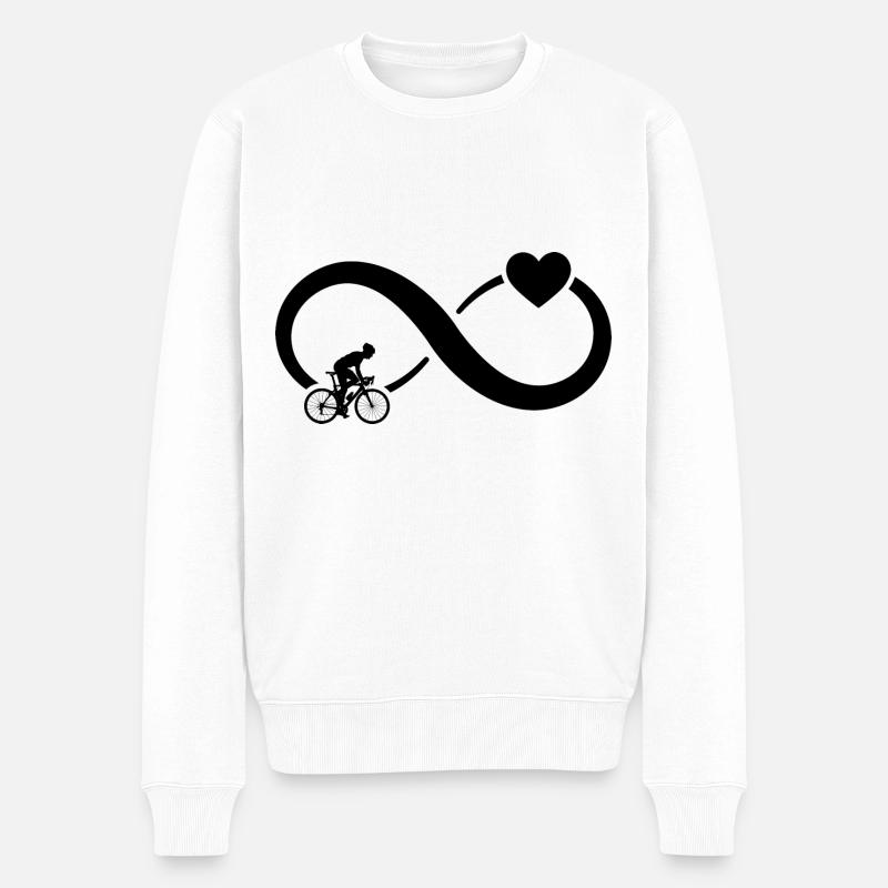 Unendlichkeit Herz und Radfahren 1 - - Männer Premium Bio Pullover - Weiß