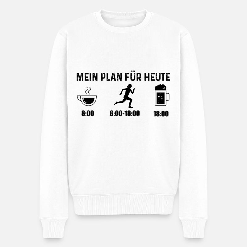 Mein Plan für Heute 1 - - Männer Premium Bio Pullover - Weiß