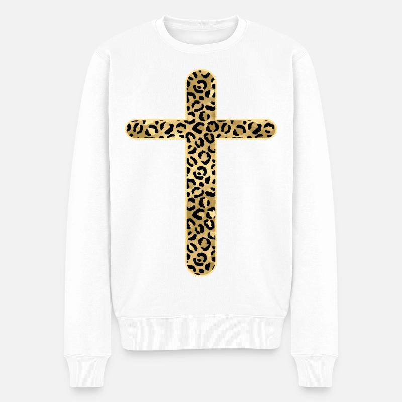 Christen - Christlicher Glaube - Kreuz - Männer Premium Bio Pullover - Weiß