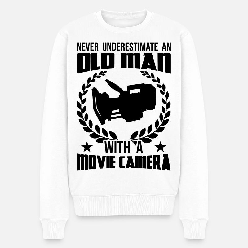 Alter Kameramann - Männer Premium Bio Pullover - Weiß