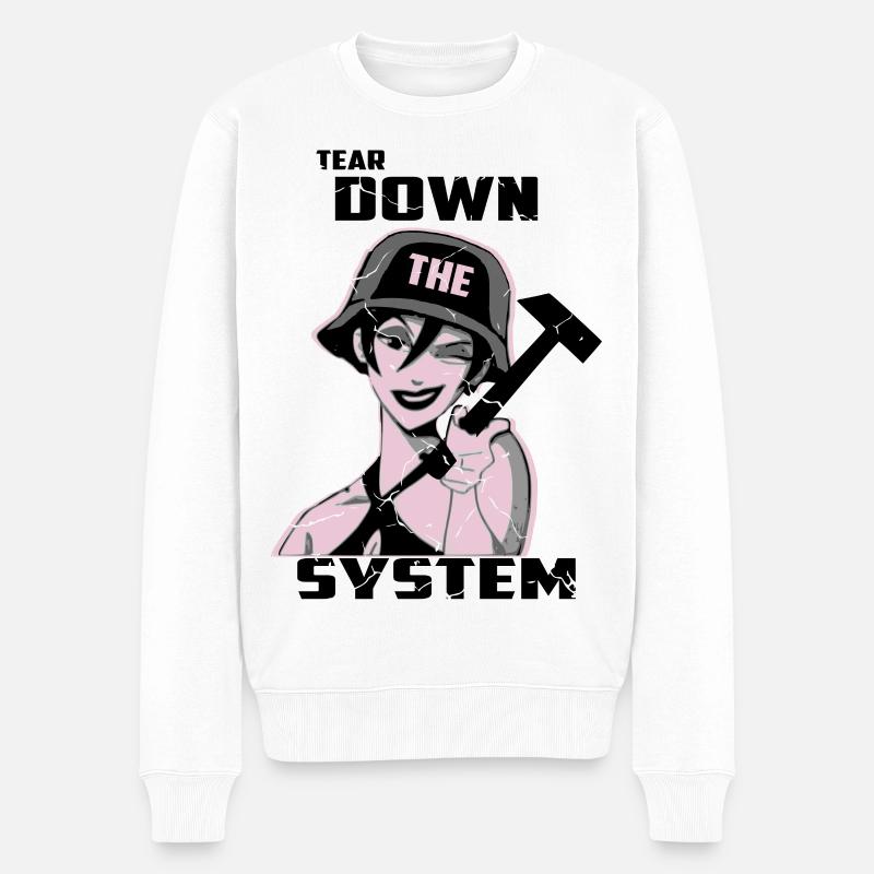 Détruire le système - Pull Premium bio Homme - blanc