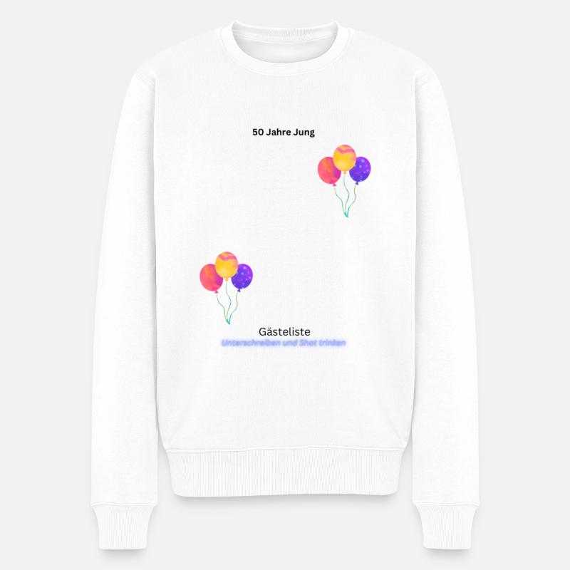 50 Geburtstag - Männer Premium Bio Pullover - Weiß