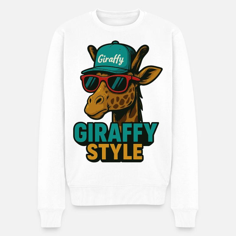 Girafe style girafe avec casquette - Pull Premium bio Homme - blanc