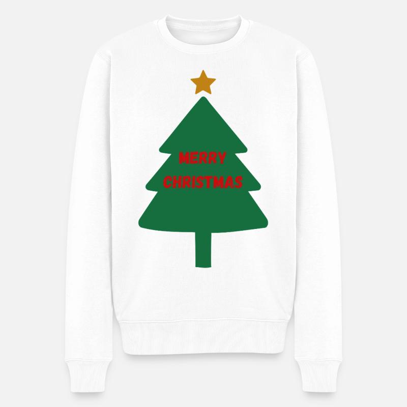 Sapin de Noël avec lettrage - Pull Premium bio Homme - blanc