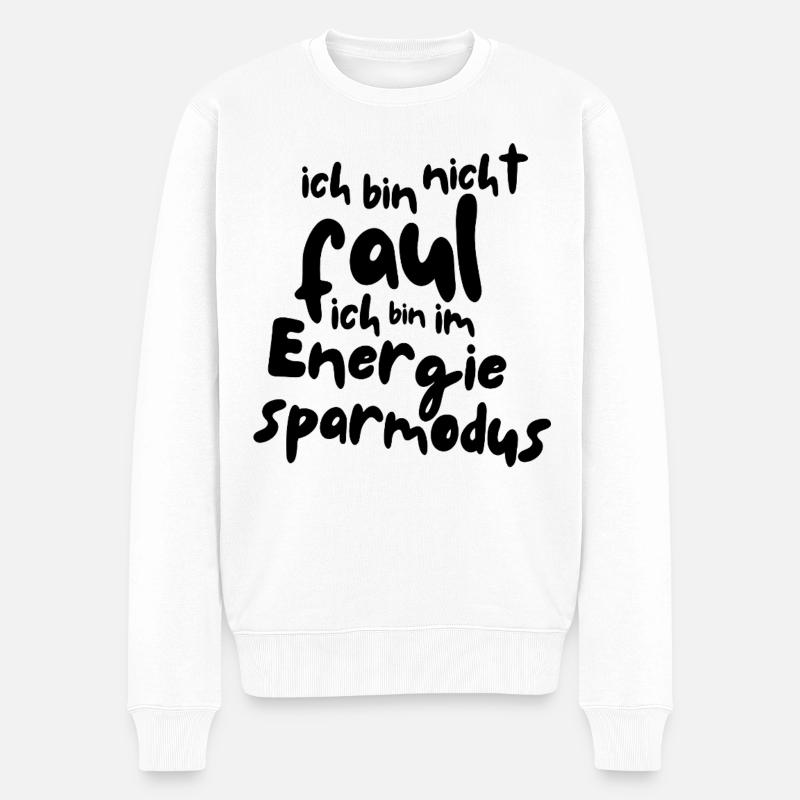 Ich bin nicht faul - Männer Premium Bio Pullover - Weiß