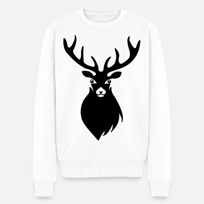 Cerf - Pull Premium bio Homme - blanc