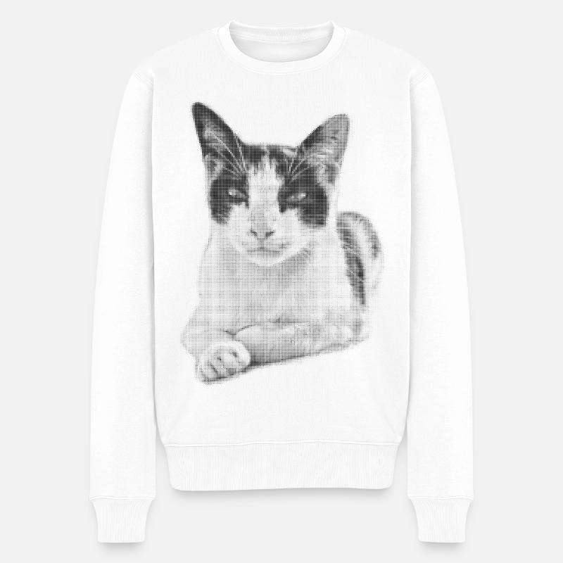 Demi-ton de Chat Calico - Pull Premium bio Homme - blanc