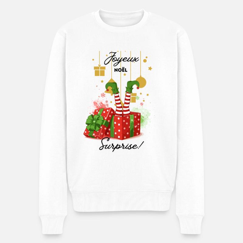 Joyeux_noel_surprise - Pull Premium bio Homme - blanc