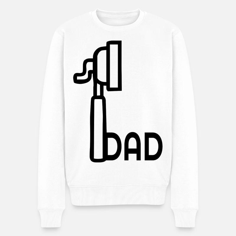 Espresso-Kaffeemaschine-Papa - Männer Premium Bio Pullover - Weiß