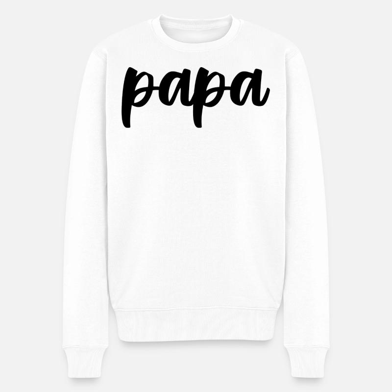 Papa - Männer Premium Bio Pullover - Weiß