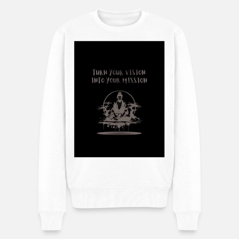 Black_and_Grey_Illustrative_Ninja_T-shirt - Pull Premium bio Homme - blanc