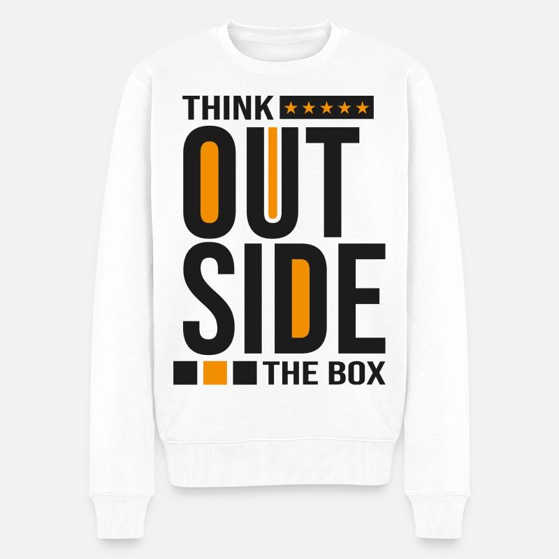 Think Outside the Box –Kreatives Mindset Statement - Pull Premium bio Homme - blanc
