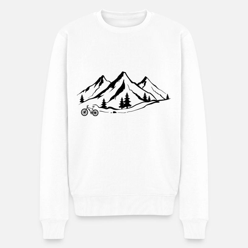 Berg 1 et ebike - - Pull Premium bio Homme - blanc