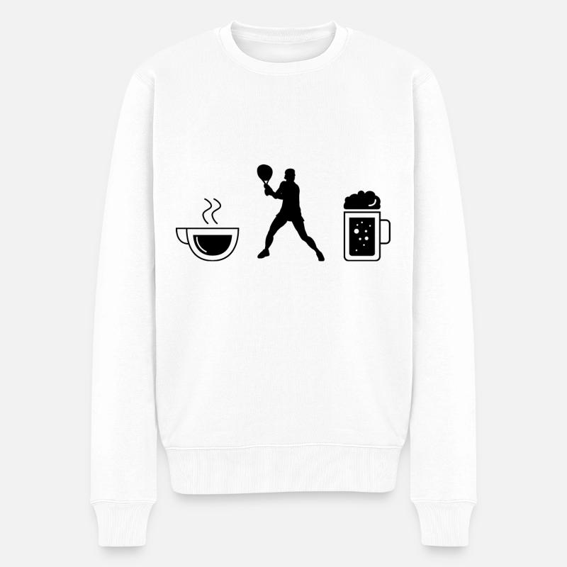 Kaffeebier und Tennis - (2) - Männer Premium Bio Pullover - Weiß