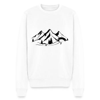 Montagne 1 et parapente - - Pull Premium bio Homme - blanc - Devant - Thijin (182cm)