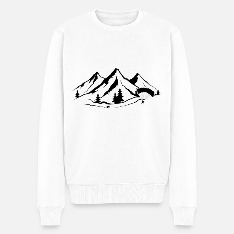 Berg 1 und Paragliding - - Männer Premium Bio Pullover - Weiß