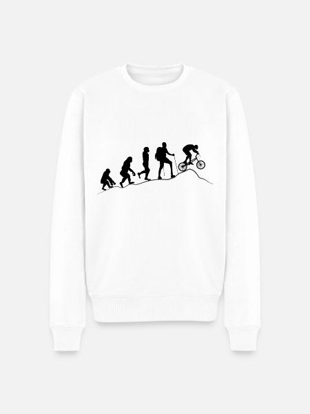 Mountainbike Evolution - - Männer Premium Bio Pullover - Weiß