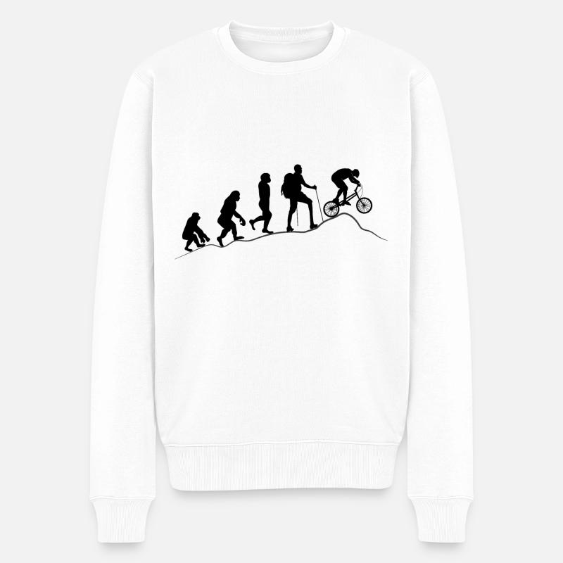Mountain Bike Evolution - - Men's Premium Organic Jumper - white