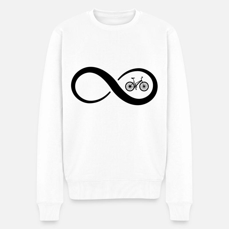 L’infini et le cyclisme - - Pull Premium bio Homme - blanc
