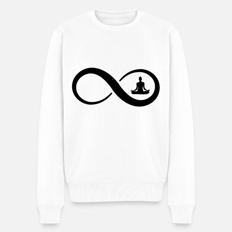 Infini et Yoga - - Pull Premium bio Homme - blanc