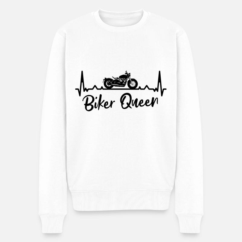 Biker Queen - (MOTO) - Pull Premium bio Homme - blanc