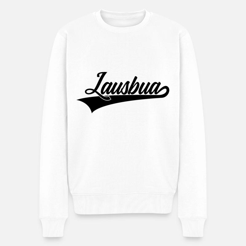 LAUSBUA LAUSBUB LAUSBUAM - Männer Premium Bio Pullover - Weiß