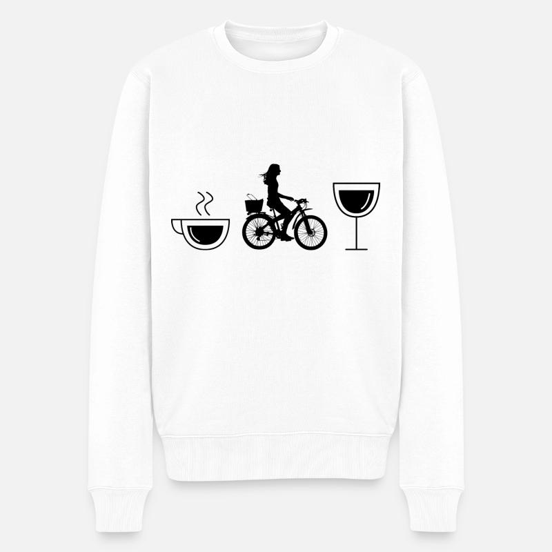 Kaffeewein und Radfahren - (2) - Männer Premium Bio Pullover - Weiß