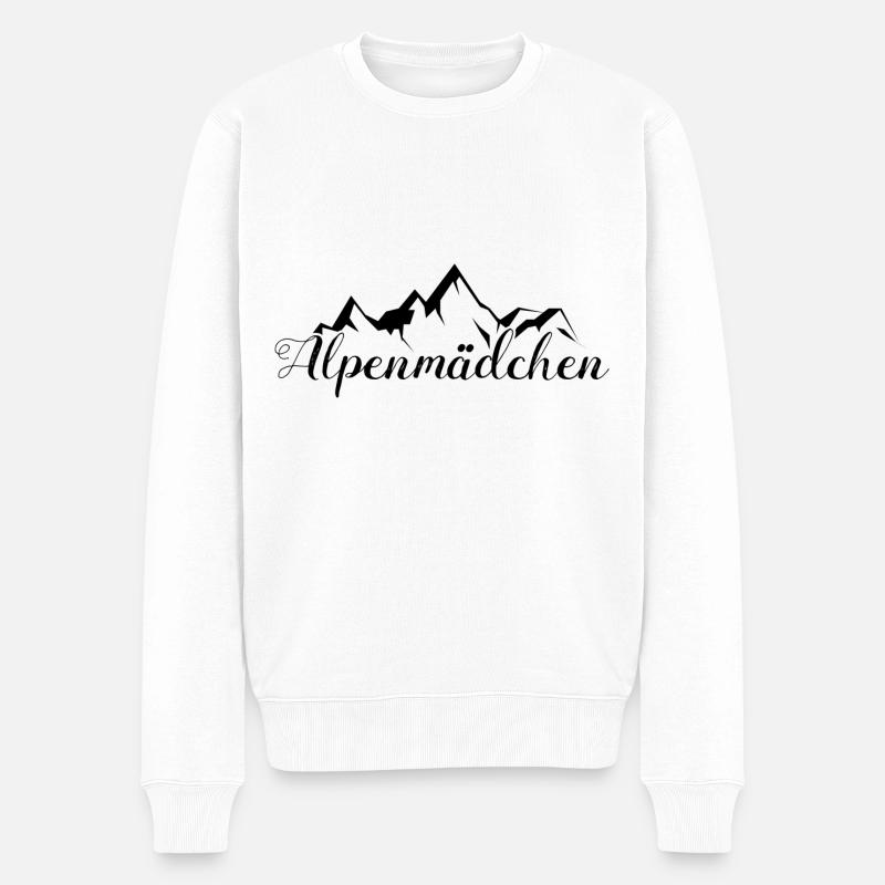 Alpenmädchen - - Männer Premium Bio Pullover - Weiß