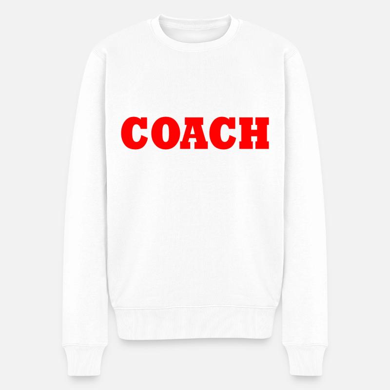Coach - Männer Premium Bio Pullover - Weiß