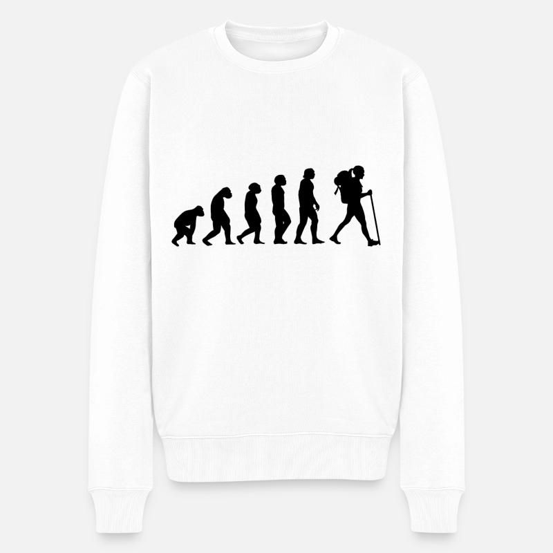 Evolution and Migration - (2) - Men's Premium Organic Jumper - white
