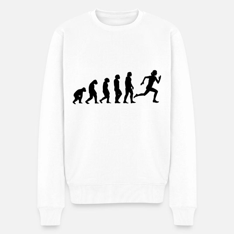 Evolution and Running - - Men's Premium Organic Jumper - white