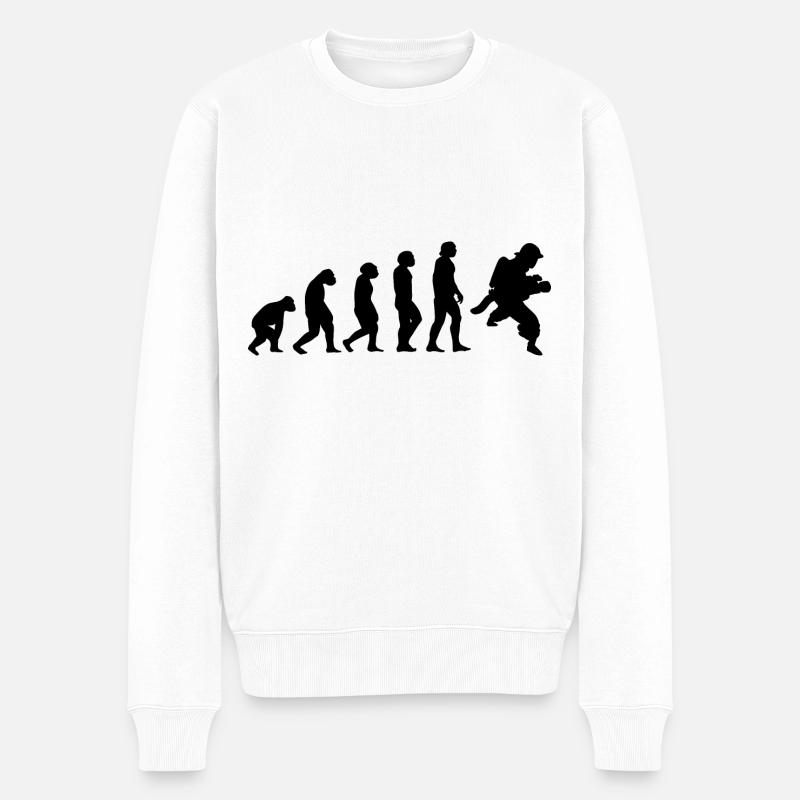 Evolution and Fire Brigader - - Men's Premium Organic Jumper - white