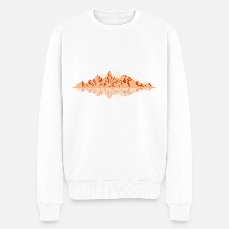 Berge Reflektion - - Männer Premium Bio Pullover - Weiß