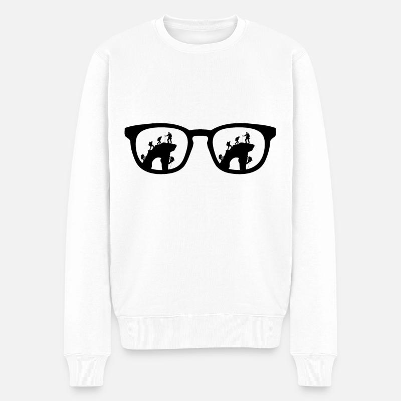 Sonnenbrille und Klettern - - Männer Premium Bio Pullover - Weiß