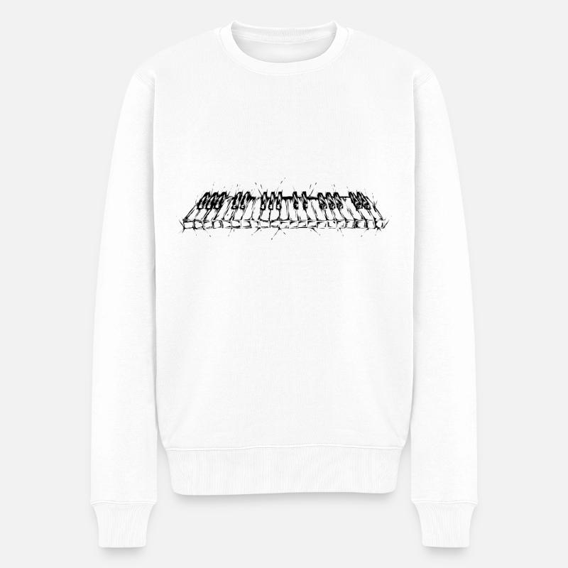 Klavier - Männer Premium Bio Pullover - Weiß