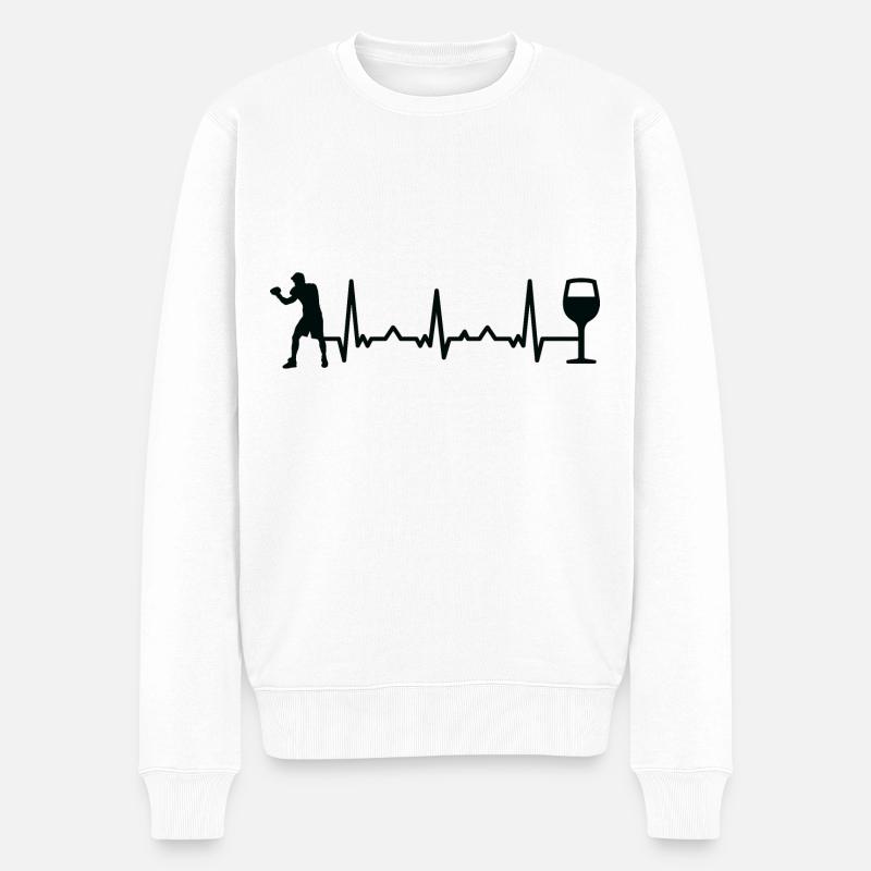 Boîtes à vin Heartbeat - BO - Pull Premium bio Homme - blanc