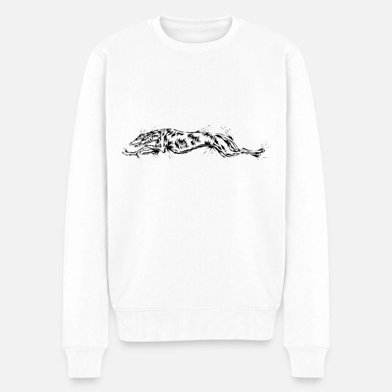 Windhund - Männer Premium Bio Pullover - Weiß