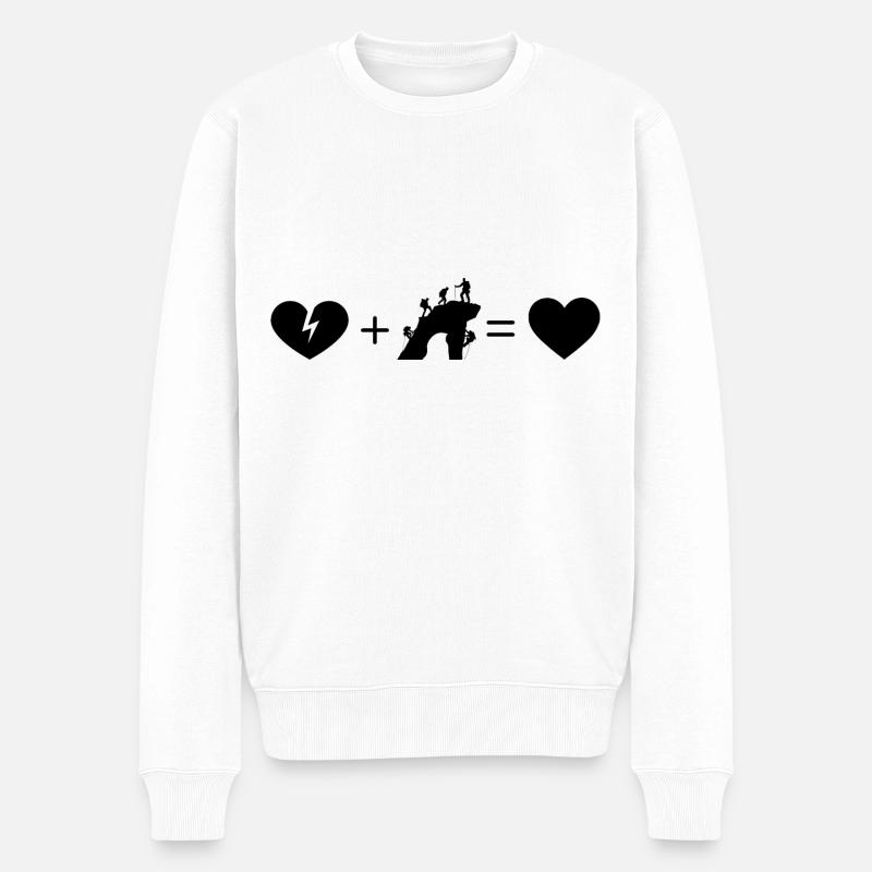 Cœur brisé et escalade - - Pull Premium bio Homme - blanc