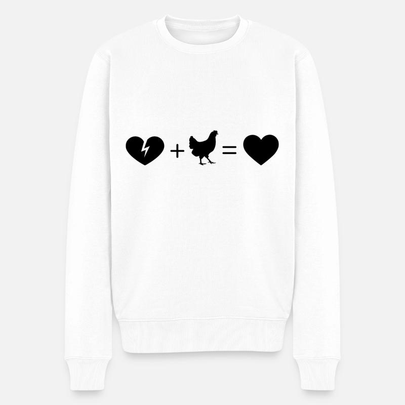 Gebrochenes Herz Herz und Landwirtschaft 3 - - Männer Premium Bio Pullover - Weiß