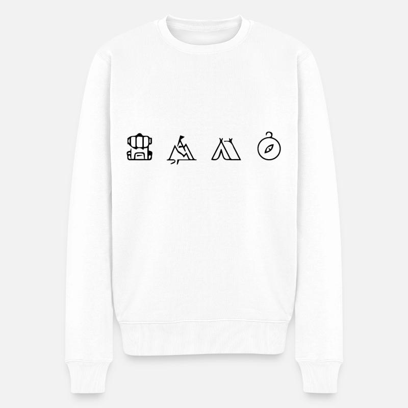 Camping - - Männer Premium Bio Pullover - Weiß