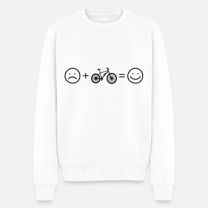 Sourire et vélo électrique - - Pull Premium bio Homme - blanc