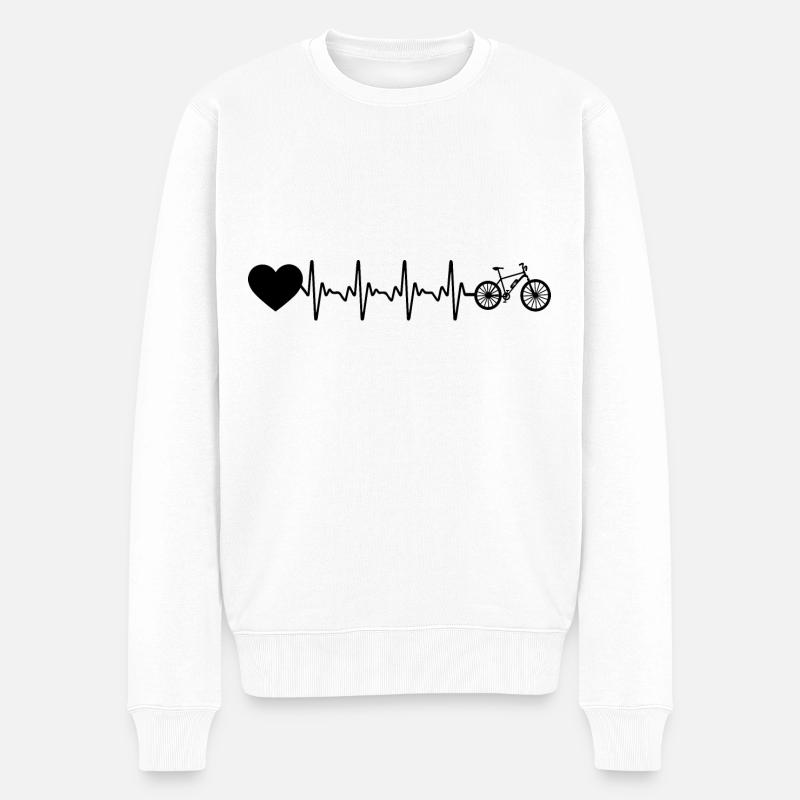 Herzschlagherz und ebike - - Männer Premium Bio Pullover - Weiß
