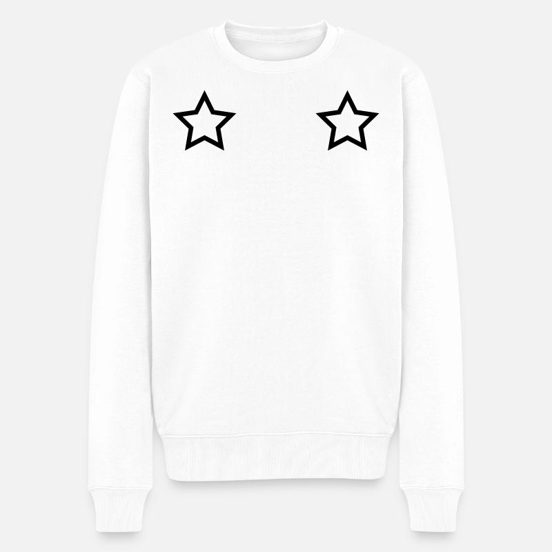 Stern - Männer Premium Bio Pullover - Weiß