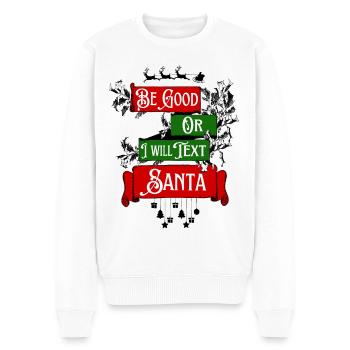 cooler Weihnachtsspruch Geschenk Idee xmas - Männer Premium Bio Pullover - Weiß - Vorne - Thijin (182cm)