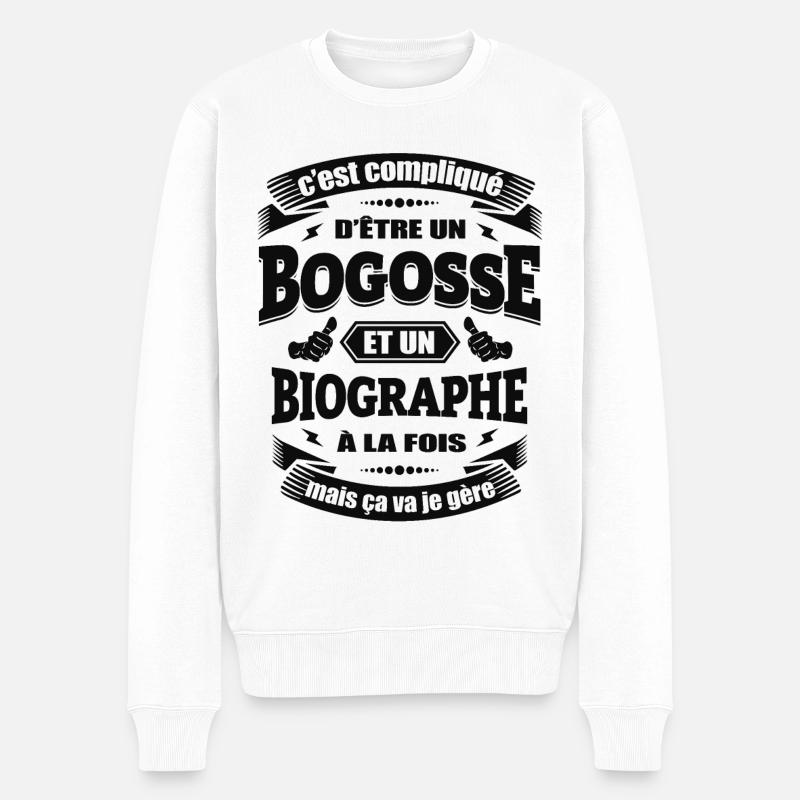 BOGOSSE ET BIOGRAPHE - Pull Premium bio Homme - blanc